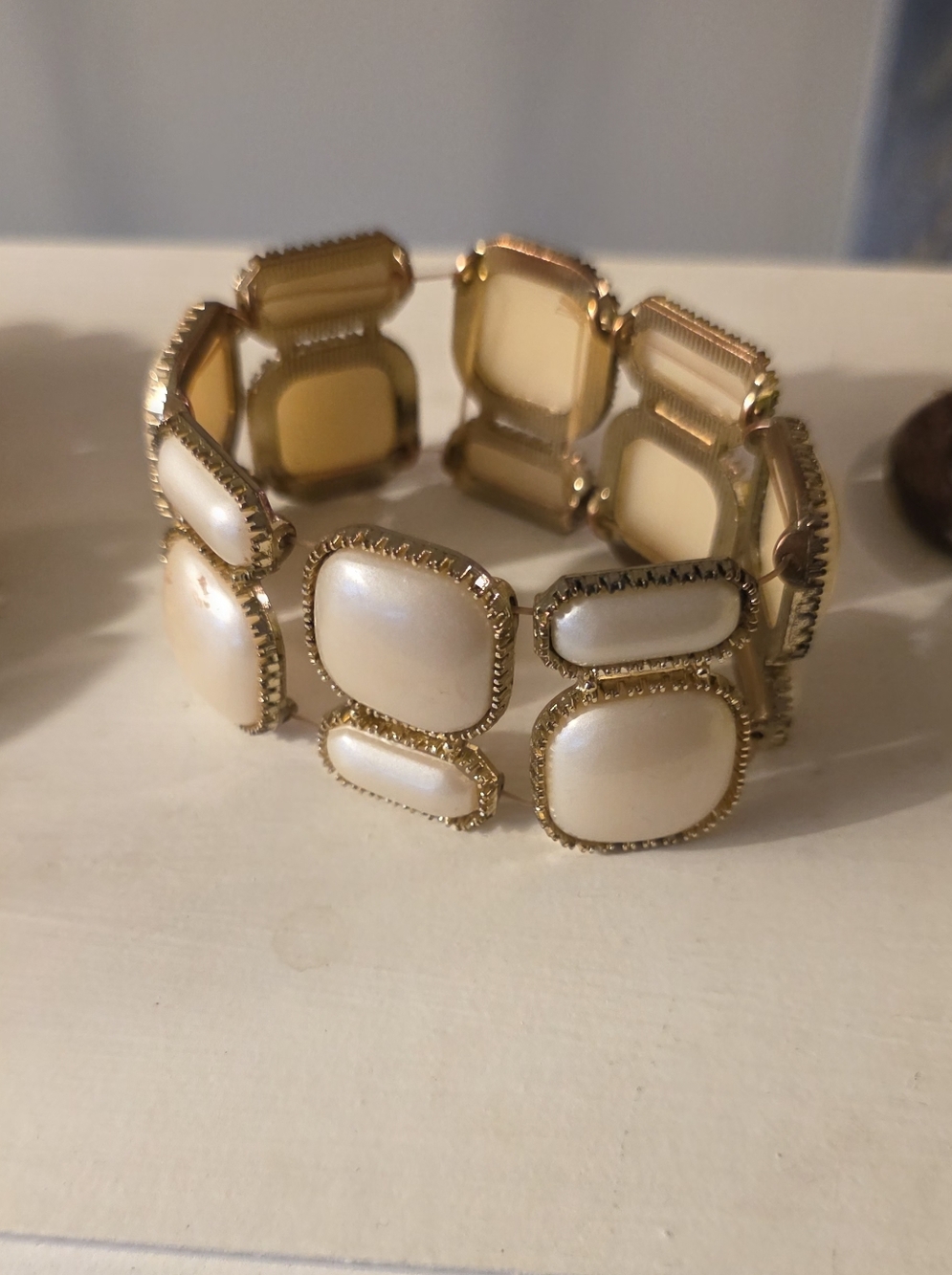 Vintage Bracelet with Pearl-White Accents